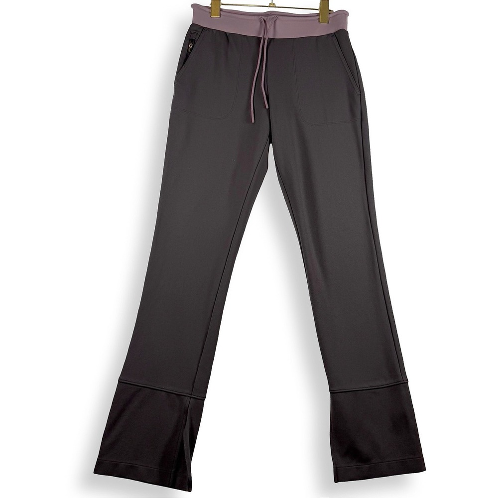 Athleta Hermosa Pant Gray Mauve Straight Leg Yoga Trousers XS 599720-01